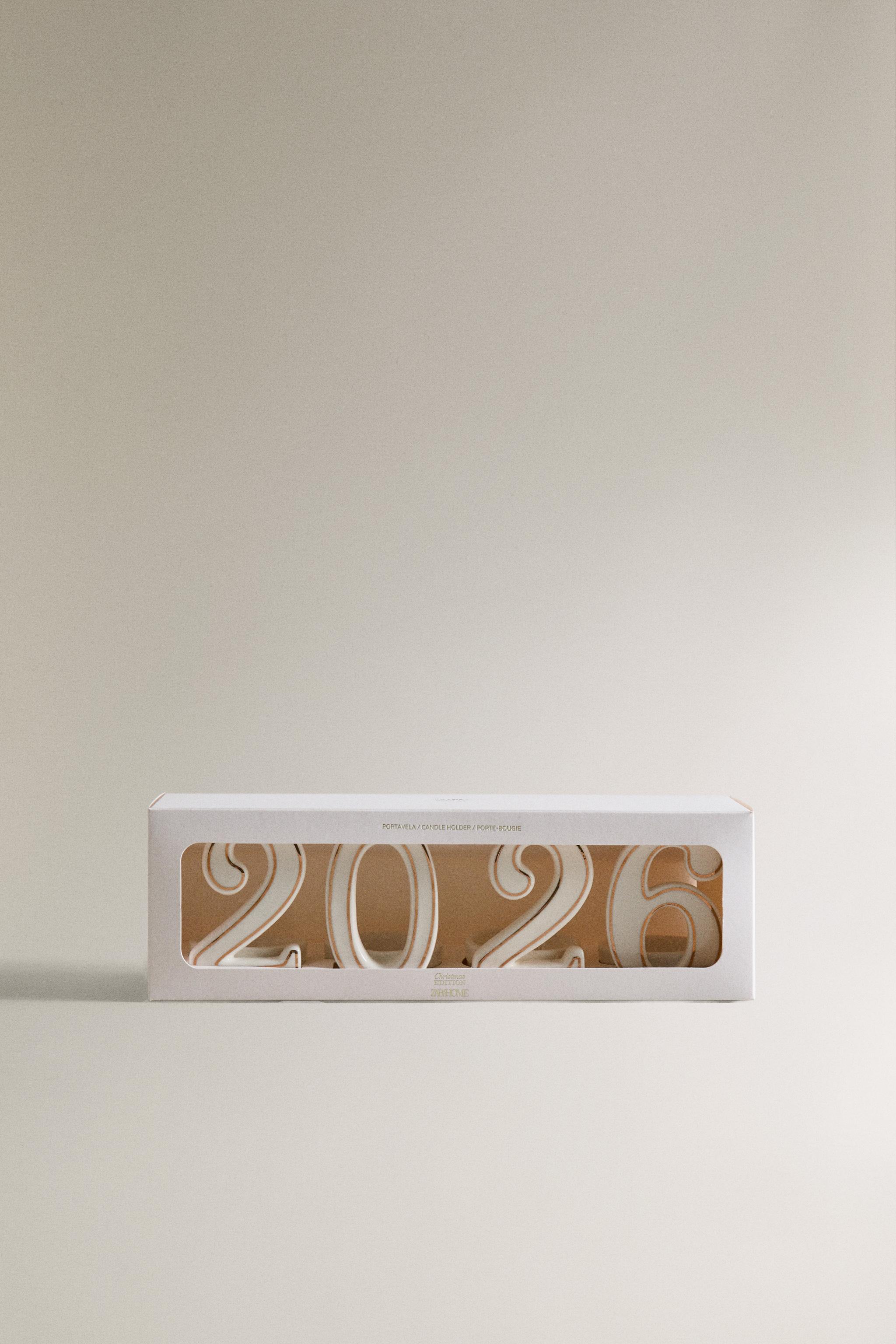 LOT DE PORTE-BOUGIES EN PORCELAINE 2026 NOËL (LOT DE 4)